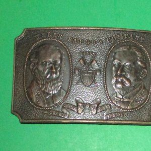 Wells Fargo & Company Brass Belt Buckle 1970's Western Americana Men's accessory